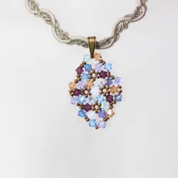 Pendant 40cm - Shea Rhombus S-Khaki Braid - Pendant 40cm - Laiton bronze